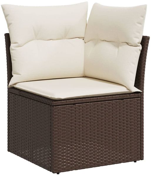 vidaXL 6-tlg. Garten-Sofagarnitur mit Kissen Braun Poly Rattan 3221342 Bild 5