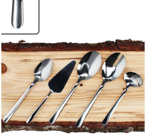 MamboCat Besteck-Set Style Art 5tlg Besteck Set Tortenheber Salatbesteck Saucenlöffel, Edelstahl