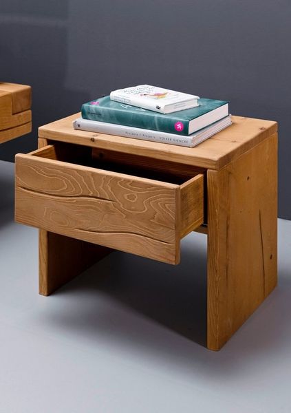 Woodroom Nachtkonsole Ypern (49 × 45 × 35 cm), Nachtkommode passend zur Bettserie, Kiefer eichefarbig geölt