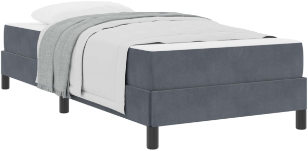 vidaXL Boxspringbett mit Matratze Dunkelgrau 90 x 190 cm Stoff 3398660