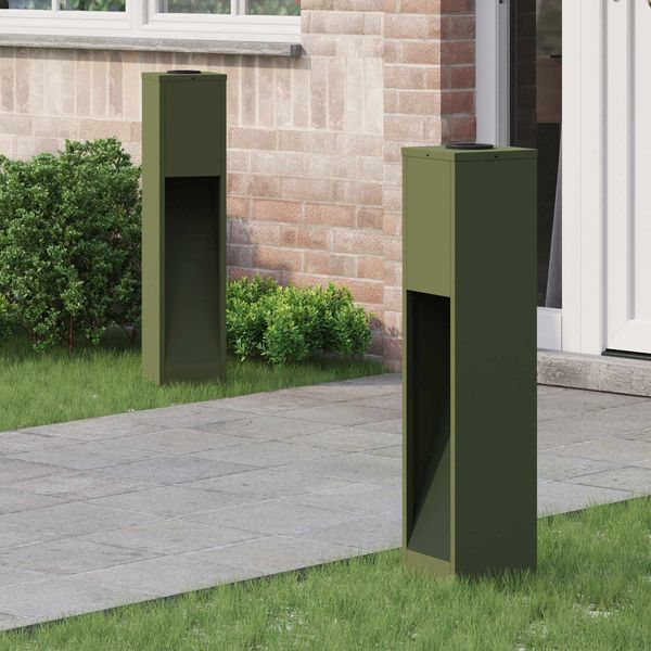vidaXL Solar LED Wegeleuchte 2 pcs Olive Grün Kalt gewalzter Stahl 879719
