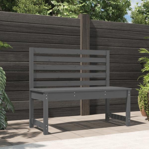 vidaXL Gartenbank Grau 109 cm Massivholz Kiefer 824034