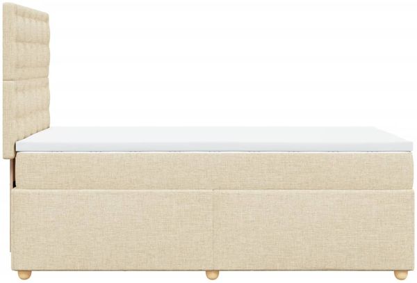 vidaXL Boxspringbett mit Matratze Creme 90x190 cm Stoff 3293454 Bild 7