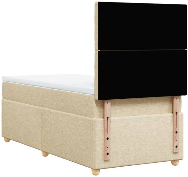 vidaXL Boxspringbett mit Matratze Creme 90x190 cm Stoff 3293454 Bild 8