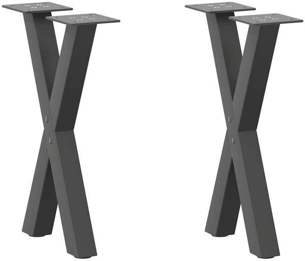 vidaXL Couchtischbeine X-Form 2 Stk. Anthrazit 28x(42-43) cm Stahl 4012890