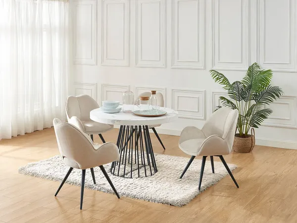 Vente-unique - FIRELA Esstisch Holz, Platte SchwarzWeiß - B 110 cm x H 76 cm x L 260 cm210 cm160 cm110 cm