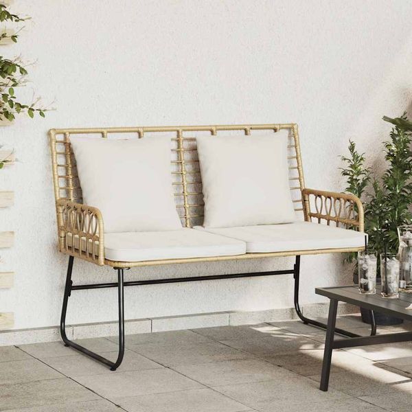vidaXL Gartenbank Braun und Creme Poly-Rattan 42010354