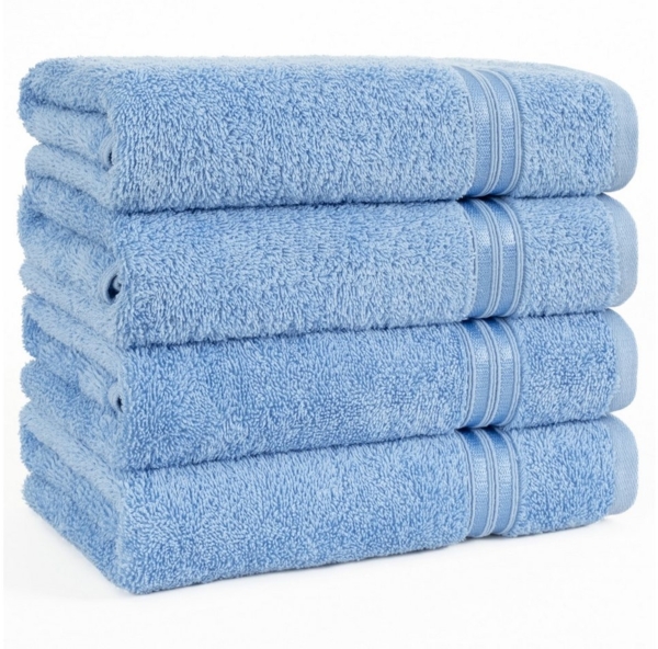 HAMMETEX Handtuch Set 4er Set Handtücher 50x100 cm, 100% Baumwolle, Weich & Saugstark, Frottier (Set, 4-St), mit Bordüre, einfarbig, weich