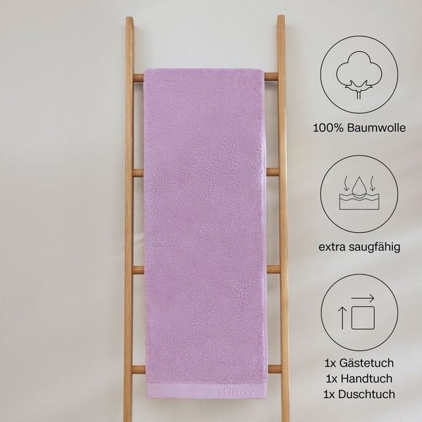 s.Oliver Handtuch Set s.Oliver, Premium Qualität, 600 gr/m², Walkfrottier (Set, 3-St), 1 Gästetuch 30x50 cm, 1 Handtuch 50x100 cm, 1 Duschtuch 70x140 cm