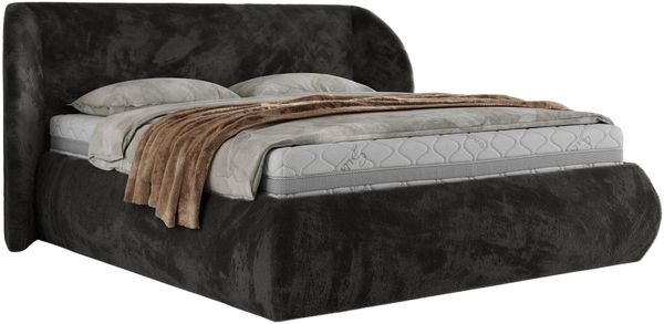 Polsterbett mit Lattenrost, Doppelbett Bettkasten, Bettgestell mit Gasdruckfeder - CAELA CLASSIC - 140 x 200 cm - Dunkelgrau Plüsch Bild 5