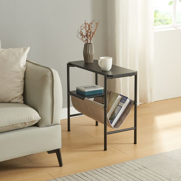 Beistelltisch Samnanger 60x28x53cm Schwarz [en. casa]