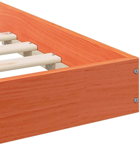 vidaXL Bettrahmen Wachsbraun 80 x 220 cm Massives Kiefernholz 873366 Bild 7