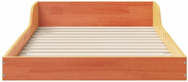 vidaXL Bettrahmen Wachsbraun 80 x 220 cm Massives Kiefernholz 873366 Bild 4