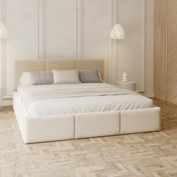 FDM Polsterbett AMBER modern mit Bettkasten MADE IN EU - mit Trinity Velours Bezug (verfügbar 90x200 120x200 140x200 160x200 180x200cm, Bettrahmen, Bett, mit großen gepolsterten Kopfteil, mit Bettkasten zum aufklappen), Hebbarer Metallrahmen, Bettkaste... Bild 6