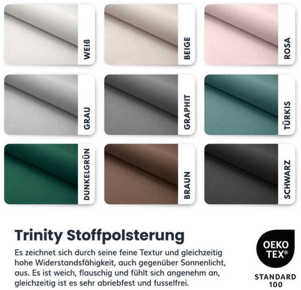 FDM Polsterbett AMBER modern mit Bettkasten MADE IN EU - mit Trinity Velours Bezug (verfügbar 90x200 120x200 140x200 160x200 180x200cm, Bettrahmen, Bett, mit großen gepolsterten Kopfteil, mit Bettkasten zum aufklappen), Hebbarer Metallrahmen, Bettkaste... Bild 3