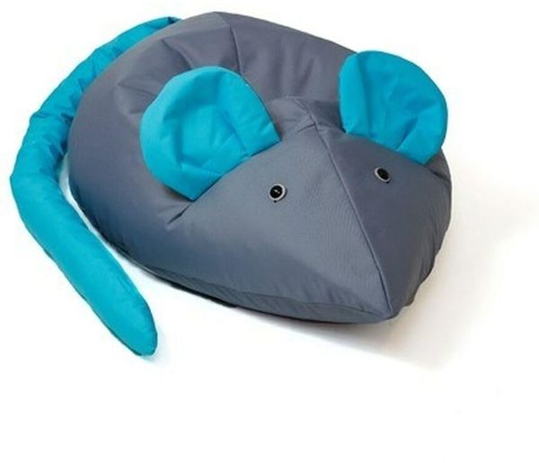 GO GIFT Sitzsack, Blau, Grau, Oxford-Maus