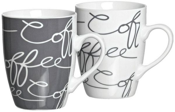 Ritzenhoff & Breker Becher Cornello grey, 6-tlg, Porzellan, 250 ml, spülmaschinengeeignet