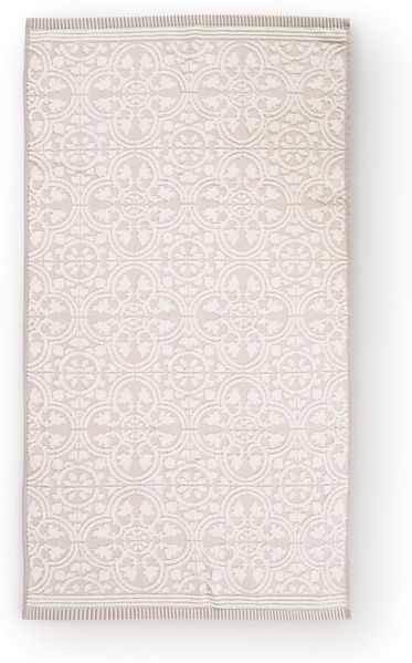 PIP Studio Duschtuch Tile de Pip Khaki 70x140 cm Jacquard Frottee Ornamente beige