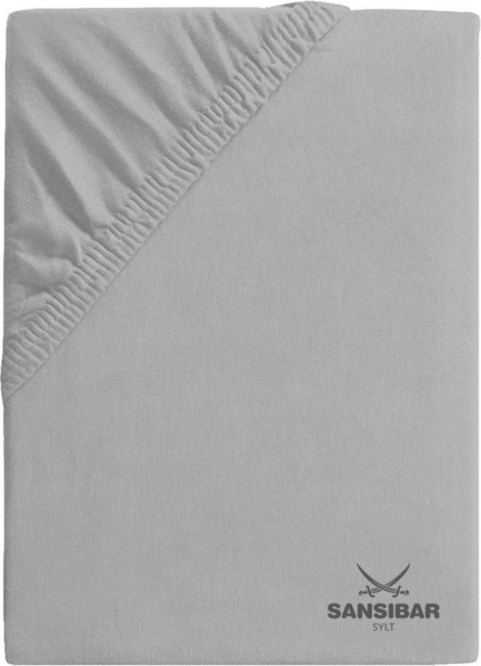 Sansibar Sylt Spannbettlaken Spannbettlaken SANSIBAR Jersey BL 180x200 cm grau Spannbetttuch