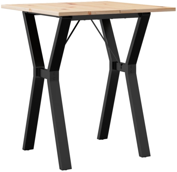 vidaXL Esstisch Y-Gestell 70x70x75 cm Massivholz Kiefer und Stahl 3282715
