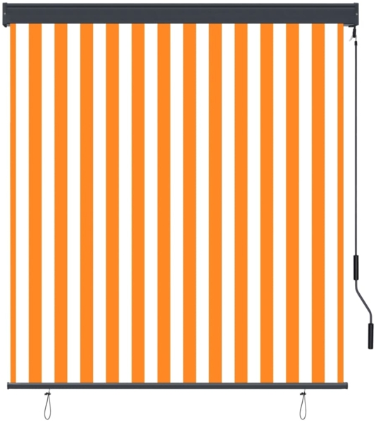 vidaXL Außenrollo 140x250 cm Weiß und Orange 145969