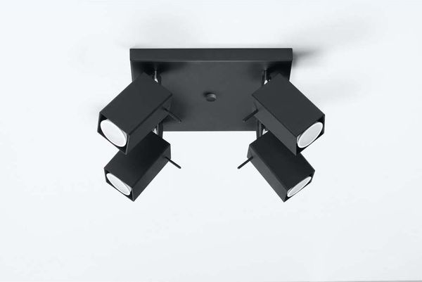 Deckenleuchte, Schwarz, Bewegliche Strahler, L 25 cm Bild 3