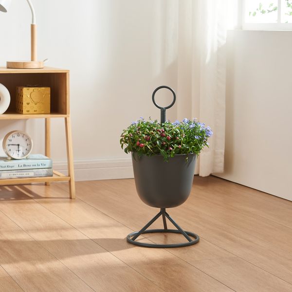 Blumenständer Alphen 1 Topf 48x23cm Schwarz [en. casa]