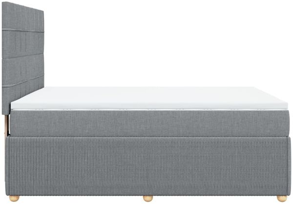 vidaXL Boxspringbett mit Matratze Hellgrau 140x200 cm Stoff 3294379 Bild 7