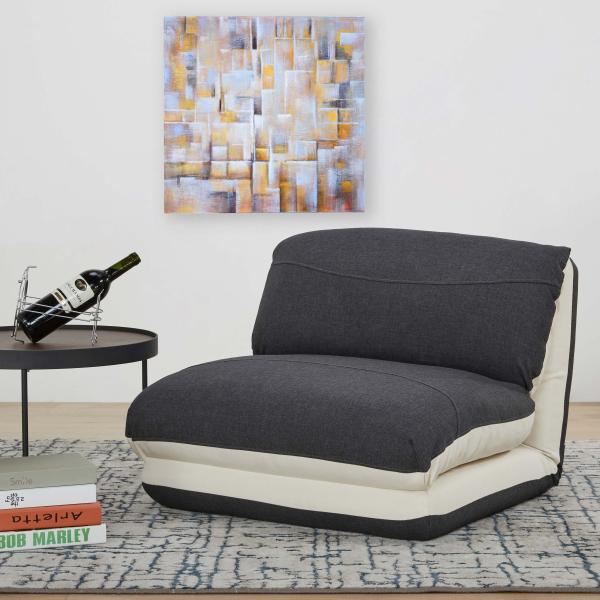 Schlafsessel HWC-E68, Schlafsofa Funktionssessel Klappsessel Relaxsessel, Stoff/Textil ~ creme/schwarz