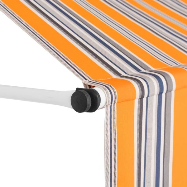 vidaXL Einziehbare Markise Handbetrieben 300 cm Gelb/Blau Gestreift 43228 Bild 4