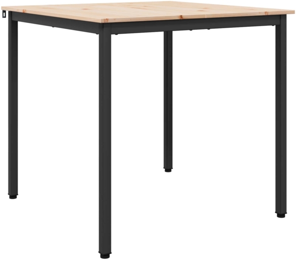 vidaXL Esstisch Natur 80 x 80 x 75 cm Massives Kiefernholz 892783