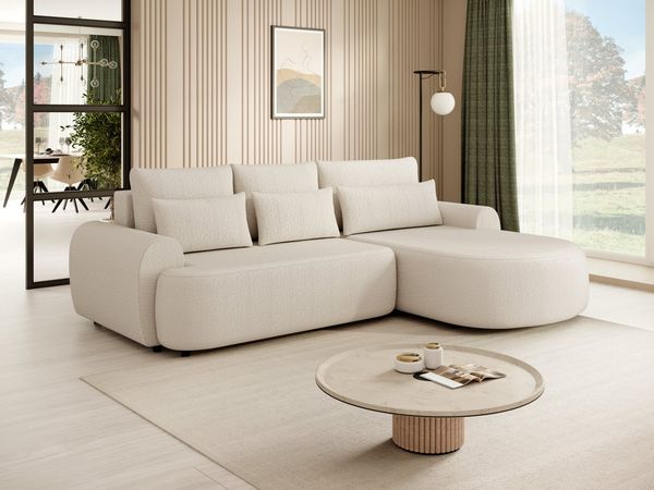 Beautysofa Ecksofa mit Schlaffunktion Olivio, mit Wellenfedern, gepolstertes Ecksofa, im modernen Stil, mit Bettkasten