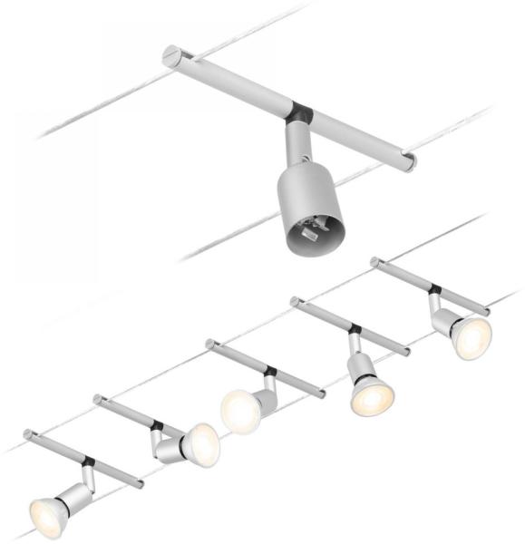 Paulmann No. 94442 Seilsystem Salt 5 Spots Chrom matt ohne Leuchtmittel DC 60VA