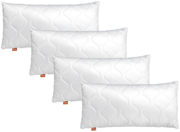 sleepling Kopfkissen Basic 100, in 40x80 cm, 80x80 cm und vielen weiteren Größen, Füllung: Kunstfaserfüllung, Bezug: 100% Mikrofaser, Seitenschläfer, Rückenschläfer, Bauchschläfer, auch als Set erhältlich, 4-tlg, orthopädisch, waschbar bis 60°C, Füllme...