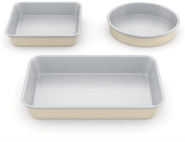 Zoha Backform mit Aluminiumkern und innovativer keramischen Antihaftbeschichtung, (3-tlg), Bis zu 290 °C hitzebeständiger Alu-Stahlkern, mühelose Reinigung