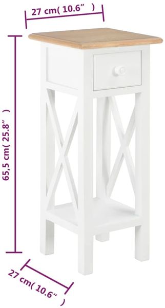 vidaXL Beistelltisch Weiß 27 x 27 x 65,5 cm Holz 280057 Bild 8