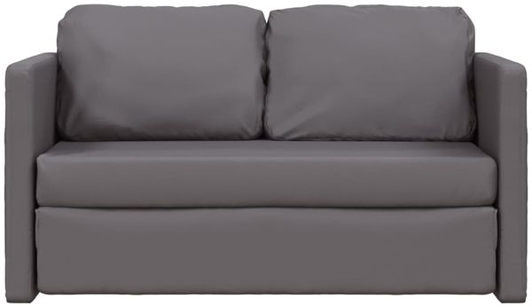 vidaXL Bodensofa mit Schlaffunktion Grau 112x174x55 cm Kunstleder 353975 Bild 5