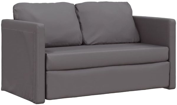 vidaXL Bodensofa mit Schlaffunktion Grau 112x174x55 cm Kunstleder 353975 Bild 4