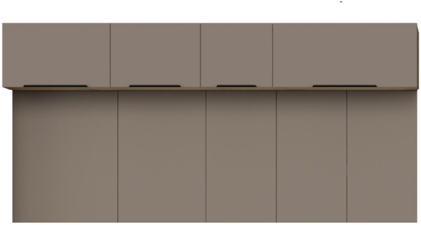 Küchen Aufsatzschrank 80 cm ARIA Sandgrau ultra matt + Weiss matt, hochwertige Fronten mit Anti Fingerprint Beschichtung Küchenzeile Küchenblock Bild 4