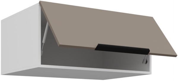 Küchen Aufsatzschrank 80 cm ARIA Sandgrau ultra matt + Weiss matt, hochwertige Fronten mit Anti Fingerprint Beschichtung Küchenzeile Küchenblock Bild 3