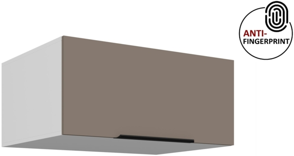 Küchen Aufsatzschrank 80 cm ARIA Sandgrau ultra matt + Weiss matt, hochwertige Fronten mit Anti Fingerprint Beschichtung Küchenzeile Küchenblock Bild 1