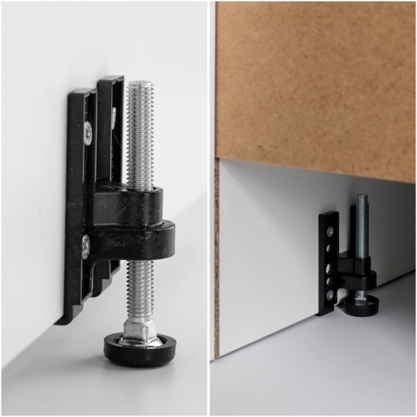 Vorratsschrank 50 cm in Hochglanz weiß, Arbeitsplatte Betonoptik MARSEILLE-03 Bild 5