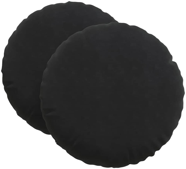 vidaXL Sitzkissen 2 Stück Schwarz Ø 60 x 21 cm Samt 42014217