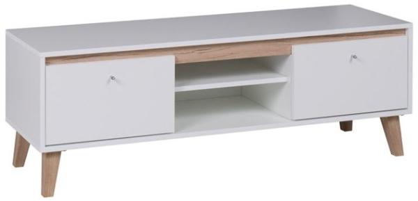 Lowboard TV Schrank KALMAR 135x46,5x40 cm in Weiss matt