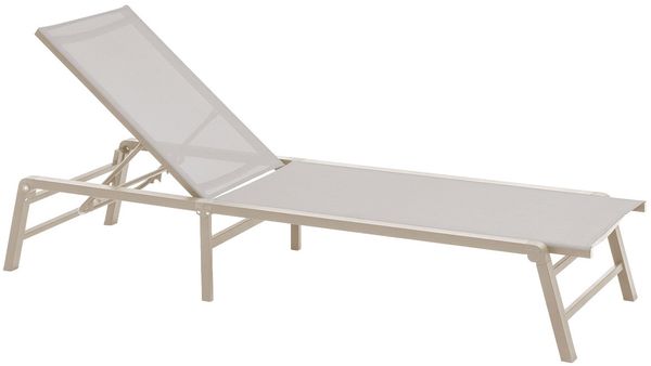 Gartenliege Almeria, Aluminium, Beige, 194 x 31 x 60 cm