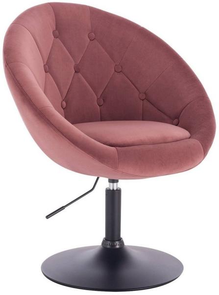 Loungesessel mit Armlehne aus Samt - Modell Timo rosa