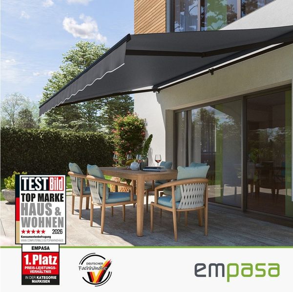 empasa Gelenkarmmarkise "START PLUS" elektronische Markise für Balkon & Terrasse, mit Fernbedienung