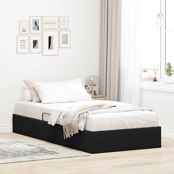 vidaXL Aufbewahrungsbett mit Kopfteil Schwarz 90 x 190 cm Samt 3370125
