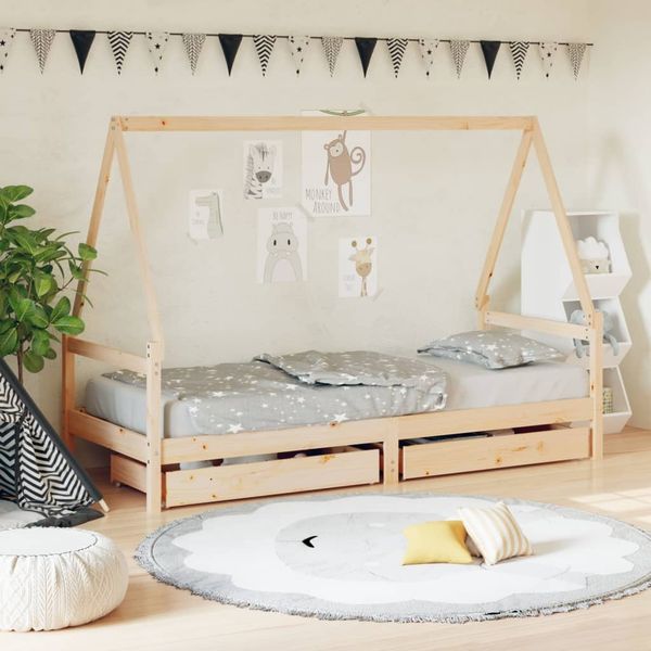 vidaXL Kinderbett mit Schubladen 90x200 cm Massivholz Kiefer 834468