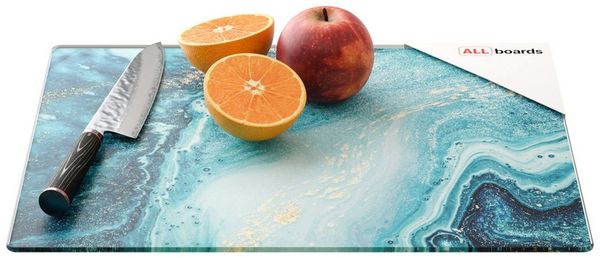 ALLboards Schneidebrett Glas Herdabdeckplatte Schneidebrett 30x40 cm Arbeitsplatte Herdschutz, Glas